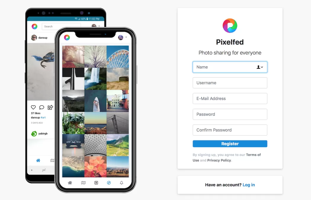 Pixelfed - Rețea socială descentralizată de partajare a imaginilor